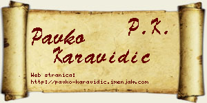Pavko Karavidić vizit kartica